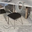 Furniture of America Myer Stainless Steel Dining Chair in Silver (Set of 2)