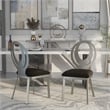 Furniture of America Myer Stainless Steel Dining Chair in Silver (Set of 2)