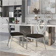 Furniture of America Myer Stainless Steel Dining Chair in Silver (Set of 2)