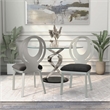 Furniture of America Myer Stainless Steel Dining Chair in Silver (Set of 2)