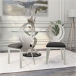 Furniture of America Myer Stainless Steel Dining Chair in Silver (Set of 2)