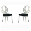 Furniture of America Myer Stainless Steel Dining Chair in Silver (Set of 2)