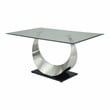 Furniture of America Myer Stainless Steel 7-Piece Dining Table Set in Silver