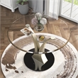 Furniture of America Lopez Contemporary Metal Oval Dining Table in Silver