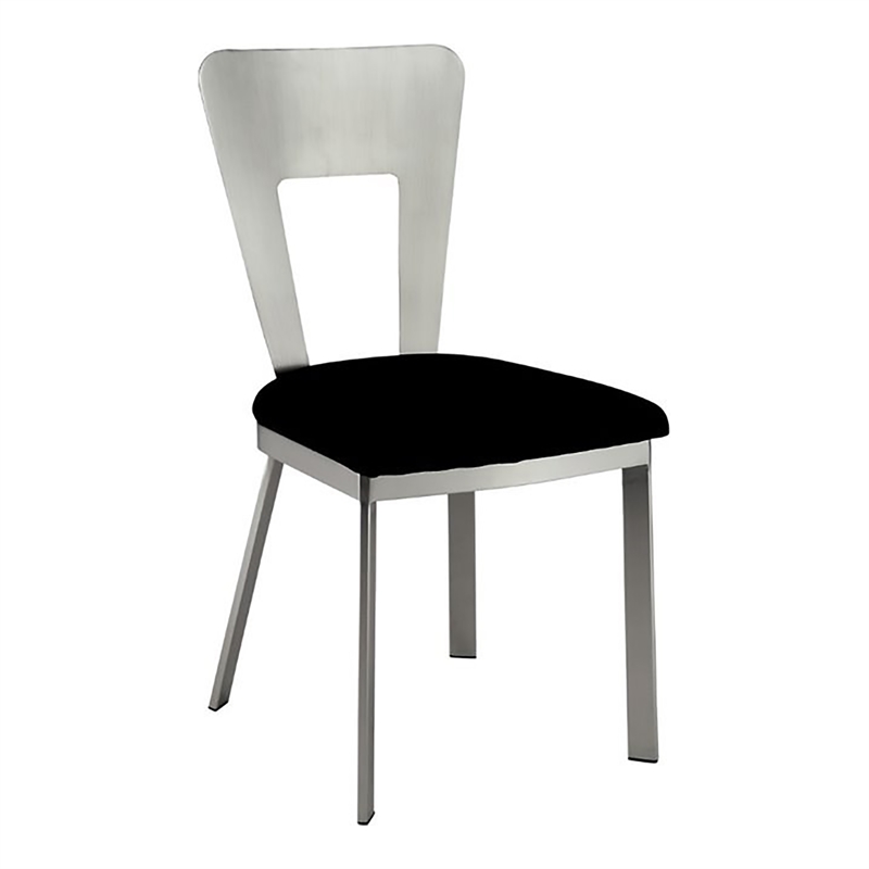 Furniture of America Lopez 5-Piece Oval Stainless Steel Dining Set in Silver