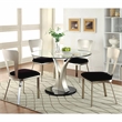 Furniture of America Lopez 5-Piece Oval Stainless Steel Dining Set in Silver