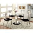 Furniture of America Lopez 5-Piece Stainless Steel Dining Set in Silver