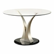 Furniture of America Lopez 5-Piece Stainless Steel Oval Dining Set in Silver