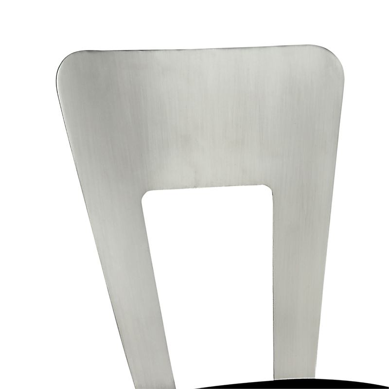 Furniture of America Genaveve Stainless Steel Dining Chair in Silver (Set of 2)