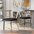 Furniture of America Genaveve Stainless Steel Dining Chair in Silver (Set of 2)