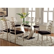 Furniture of America Genaveve Stainless Steel 7-Piece Dining Set in Silver