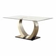 Furniture of America Genaveve Metal 7-Piece Dining Table Set in Silver