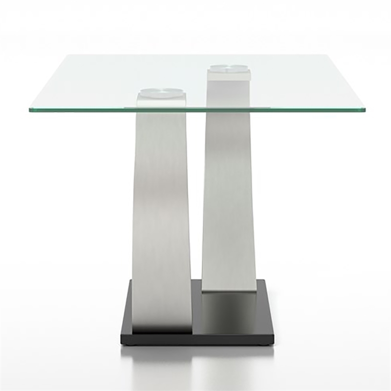 Furniture of America Genaveve Metal 7-Piece Dining Table Set in Silver