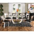 Furniture of America Genaveve Metal 7-Piece Dining Table Set in Silver