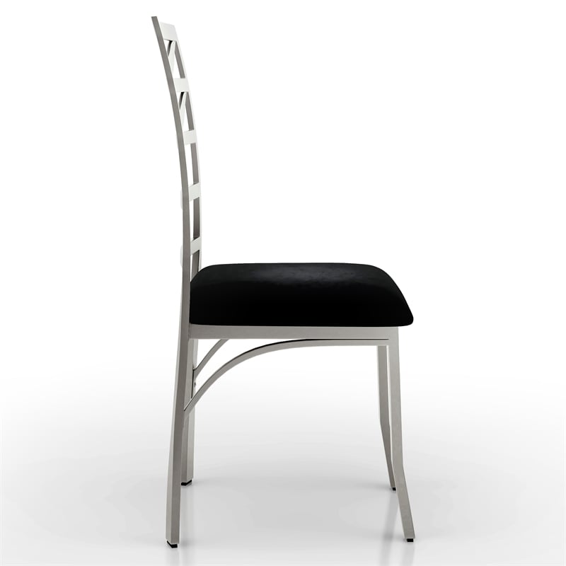 Furniture of America Halliway Stainless Steel Dining Chair in Silver (Set of 2)