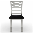 Furniture of America Halliway Stainless Steel Dining Chair in Silver (Set of 2)