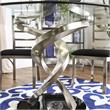 Furniture of America Halliway 5-Piece Stainless Steel Round Dining Set in Silver