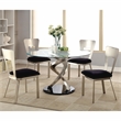 Furniture of America Halliway Stainless Steel 5-Piece Dining Set in Silver