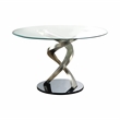Furniture of America Halliway Stainless Steel 5 Piece Round Dining Set in Silver