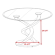 Furniture of America Halliway Stainless Steel 5 Piece Round Dining Set in Silver