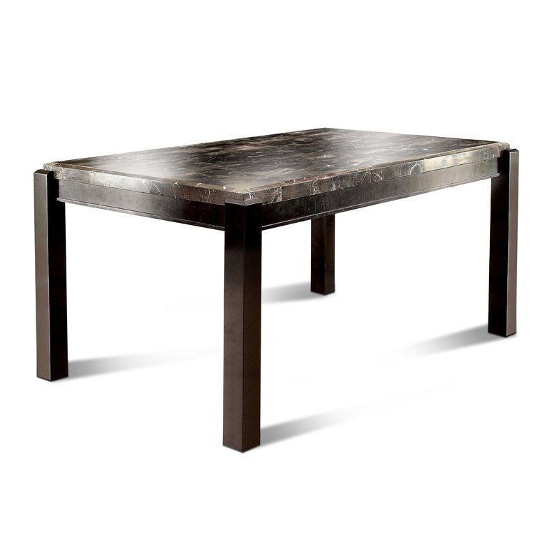 Furniture of America Ramsy Transitional Marble Top Dining Table in