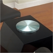 Furniture of America Moya Round Tempered Glass Top Dining Table in Black