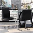 Furniture of America Moya Faux Leather Dining Chair in Black (Set of 2)