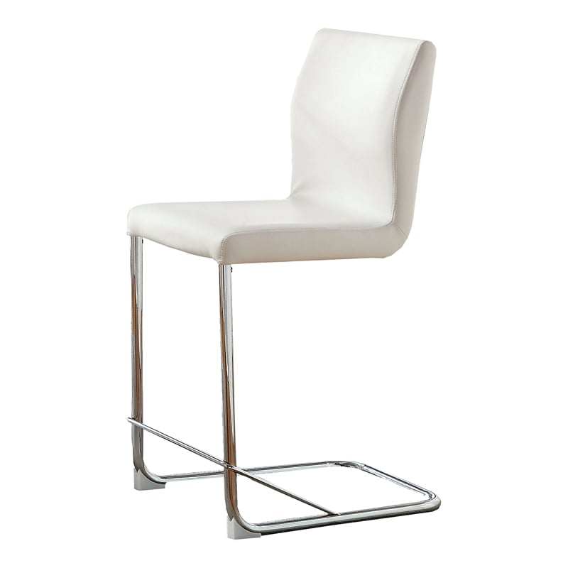 Furniture Of America Hugo Faux Leather, White Leather Counter Height Chairs