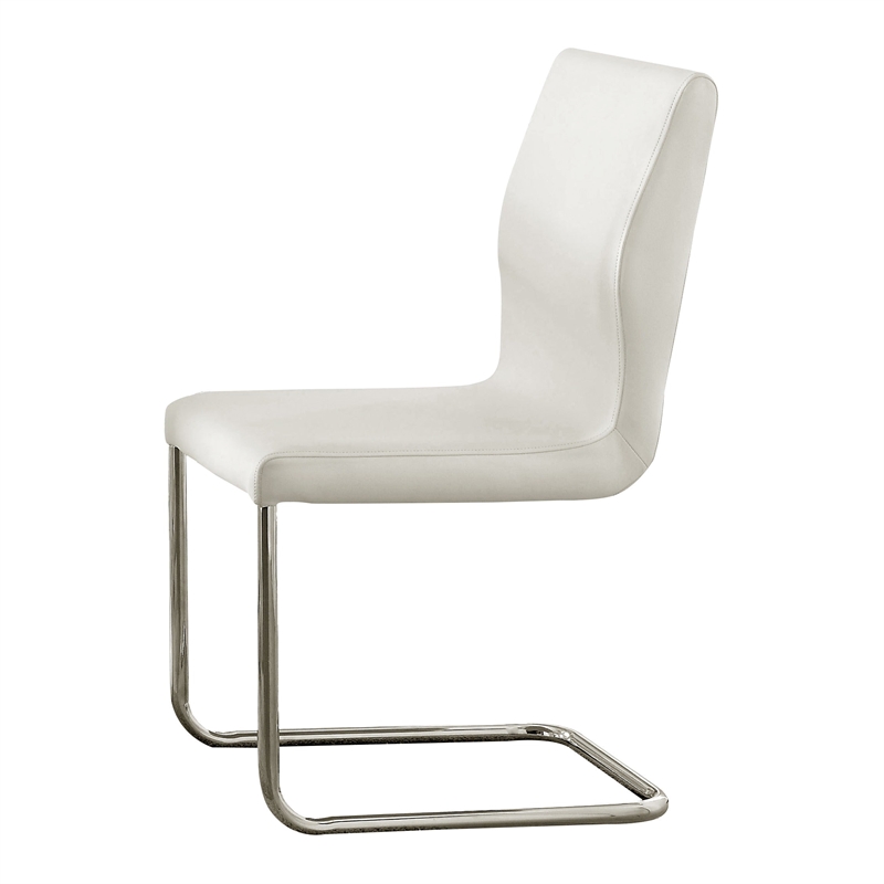 Furniture of America Moya Faux Leather Dining Chair in White (Set of 2)