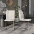 Furniture of America Moya Faux Leather Dining Chair in White (Set of 2)