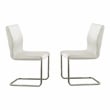 Furniture of America Moya Faux Leather Dining Chair in White (Set of 2)