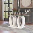 Furniture of America Moya Glass Top Rectangle Dining Table in White