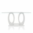 Furniture of America Moya Glass Top Rectangle Dining Table in White