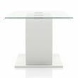 Furniture of America Moya Glass Top Rectangle Dining Table in White