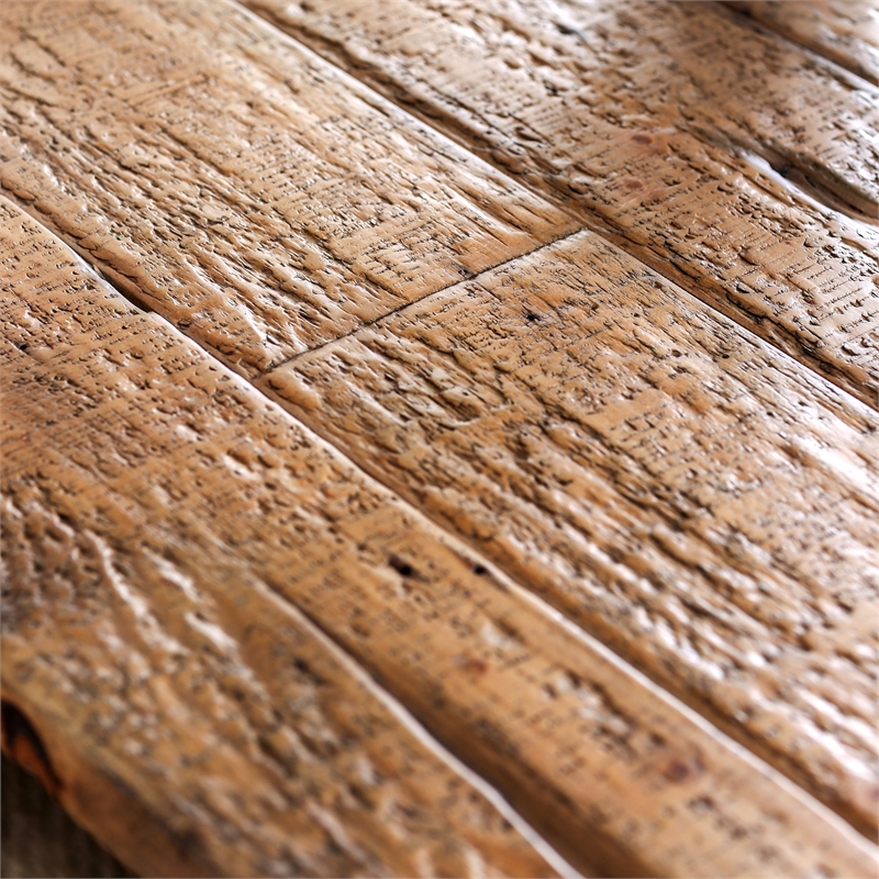 Furniture of America Liston Wood Trestle Dining Table in Rustic Brown Pine