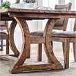 Furniture of America Liston Wood Trestle Dining Table in Rustic Brown Pine