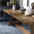 Furniture of America Liston Wood Trestle Dining Table in Rustic Brown Pine
