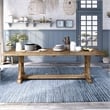 Furniture of America Liston Wood Trestle Dining Table in Rustic Brown Pine