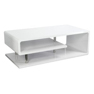 Furniture of America Lazer Geometric Wood Coffee Table in Glossy White