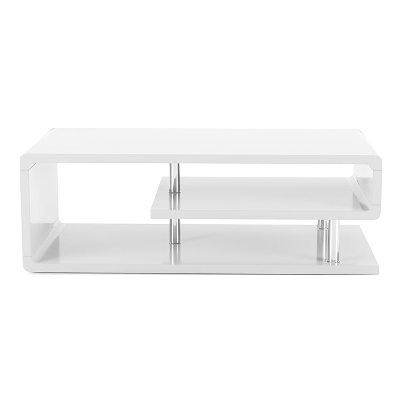 Furniture of America Lazer Geometric Wood Coffee Table in Glossy White