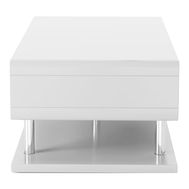 Furniture of America Lazer Geometric Wood Coffee Table in Glossy White