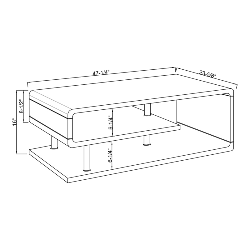 Furniture of America Lazer Geometric Wood Coffee Table in Glossy White