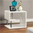 Furniture of America Lazer Geometric Wood End Table in Glossy White