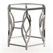 Furniture of America Annette Contemporary Metal End Table in Chrome