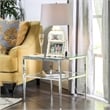 Furniture of America Venzini Square Metal End Table in Chrome