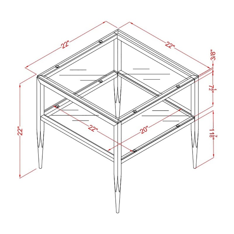 Furniture of America Venzini Square Metal End Table in Chrome