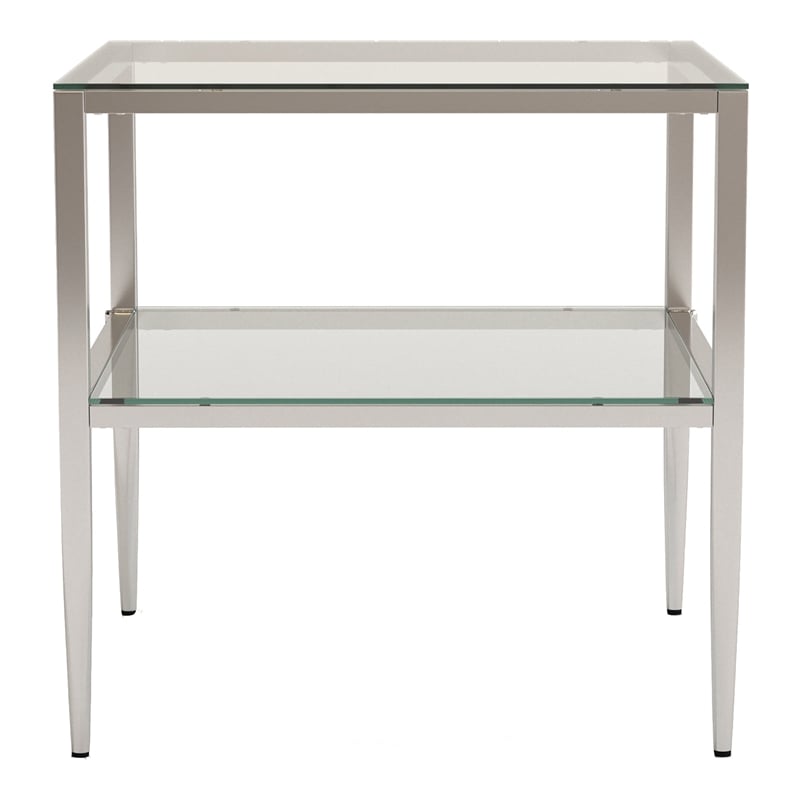 Furniture of America Venzini Square Metal End Table in Chrome