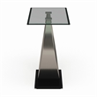 Furniture of America Suse Glass Top Console Table in Silver Satin Plated