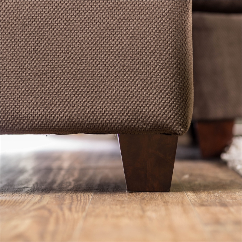 Furniture of America Tremble Transitional Fabric Upholstered Sofa in Chocolate
