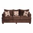 Furniture of America Tremble Transitional Fabric Upholstered Sofa in Chocolate